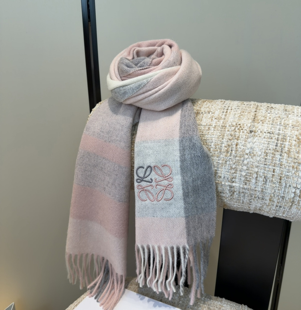 Loewe grey and pink scarf
